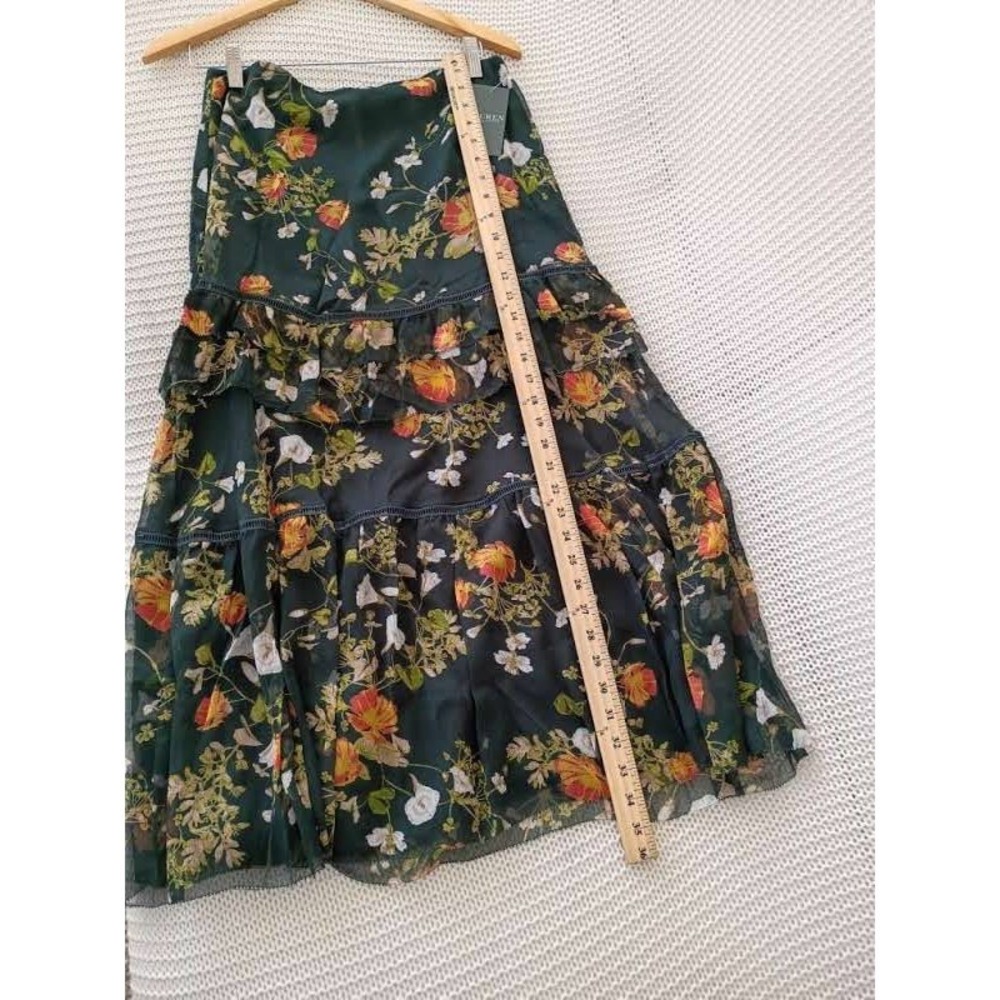 Lauren Ralph Lauren NWT Floral Tiered Maxi Skirt Cottagecore Boho 4 W29 $135 - Picture 9 of 14